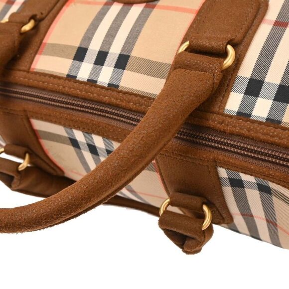 Burberry Nova Check Bowling Bag Canvas Beige Canvas Handbag (Pre-Owned) - Picture 8 of 10